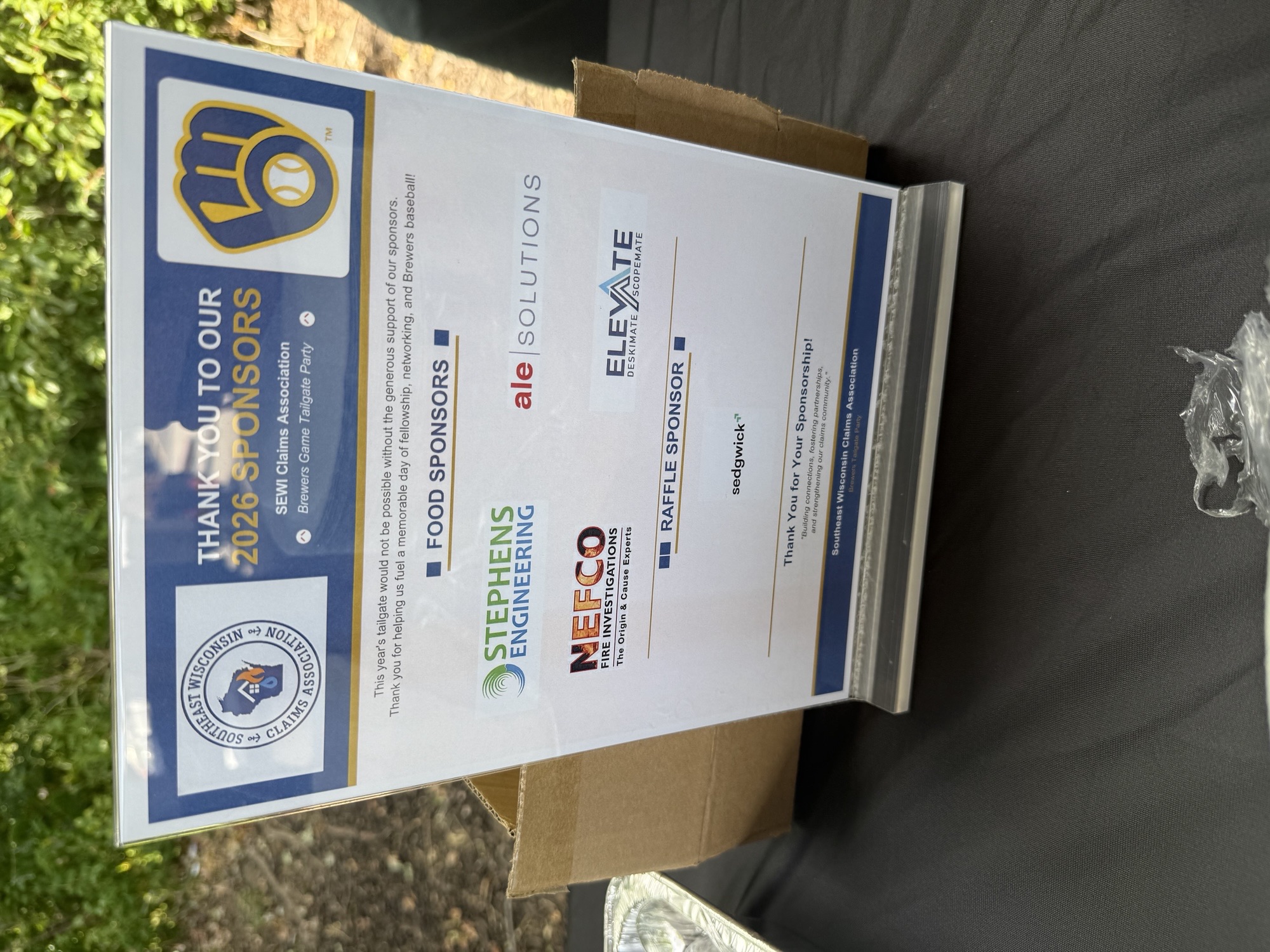 First Annual Brewers Tailgate Event Sponsors